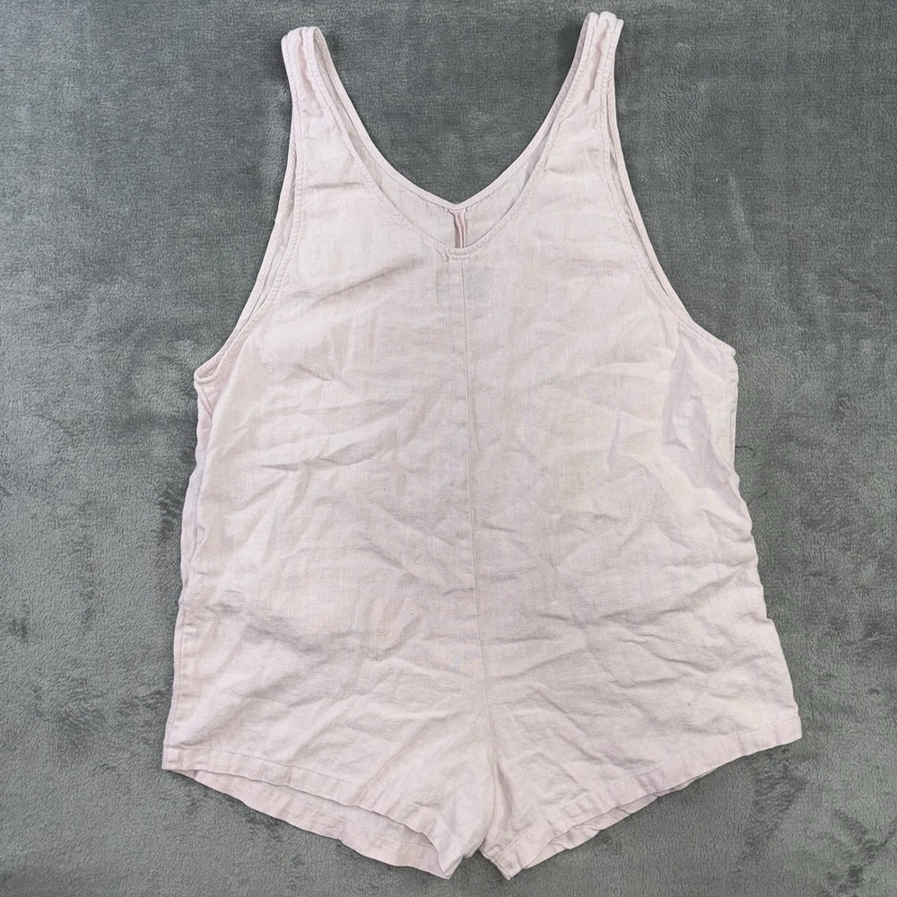 Beyond Nine Jumpsuit Womens M Pink Playsuit Romper 100% Linen Pocket Made in UK - Picture 6 of 14